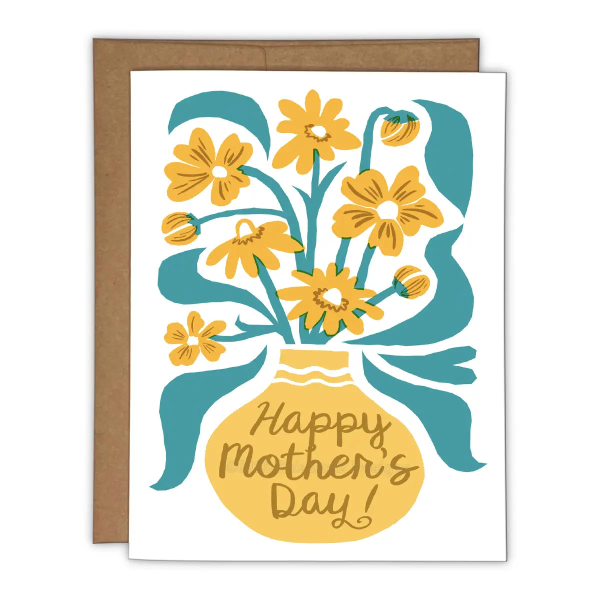 Mother's Day Flowers Risograph Greeting Card