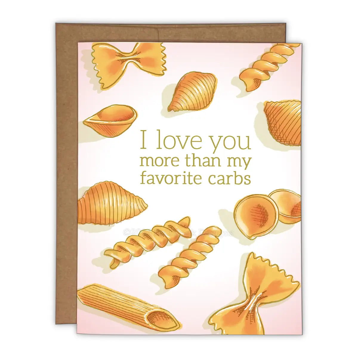 I Love You More Than My Favorite Carbs Risograph Greeting Card