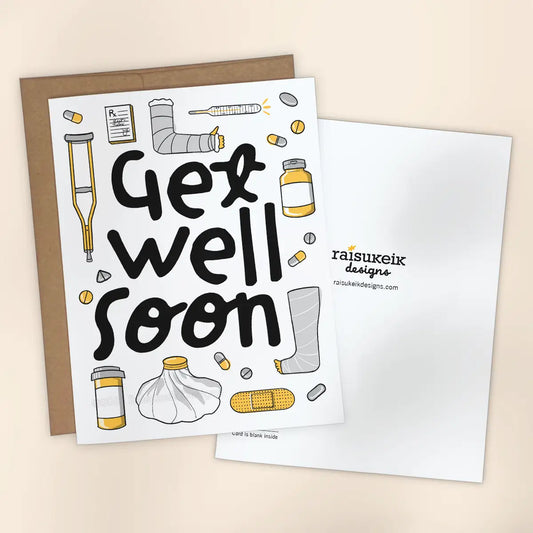 Get Well Soon Risograph Greeting Card
