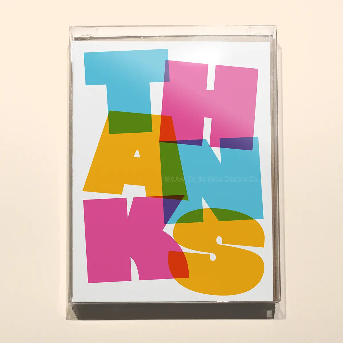 Set of 8 Thanks CMY Risograph Greeting Cards