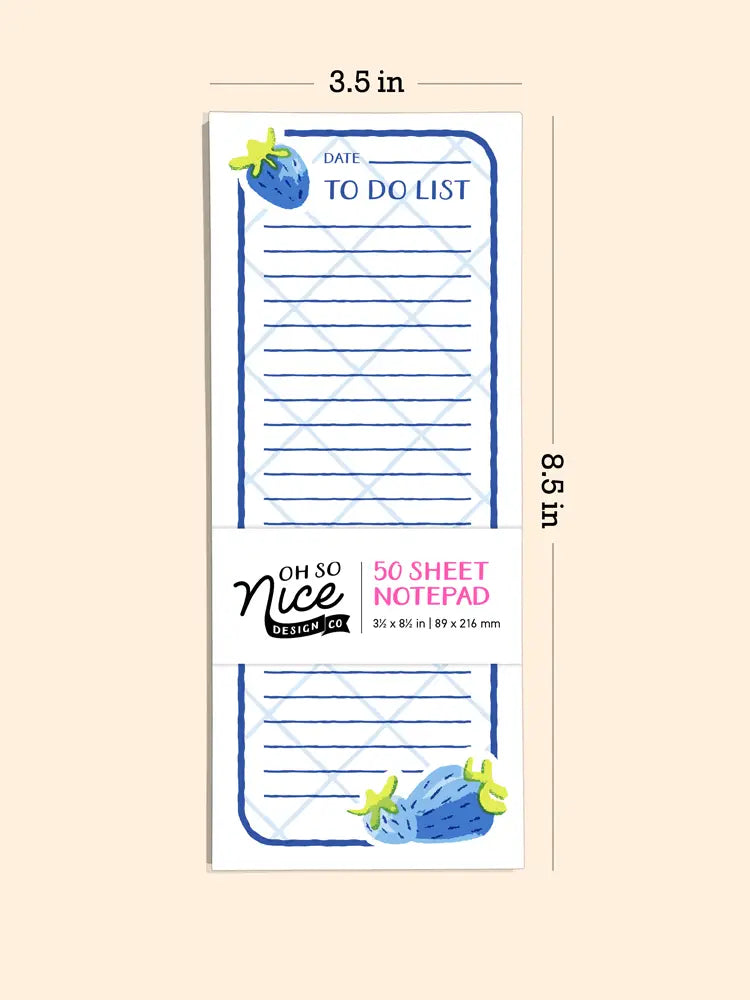Blue Strawberries To-Do List - Risograph Notepad