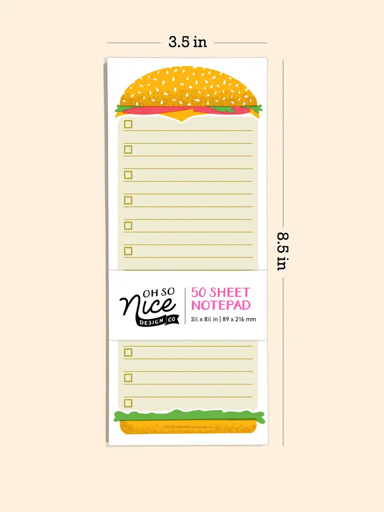 Cheeseburger Checklist - Risograph Notepad