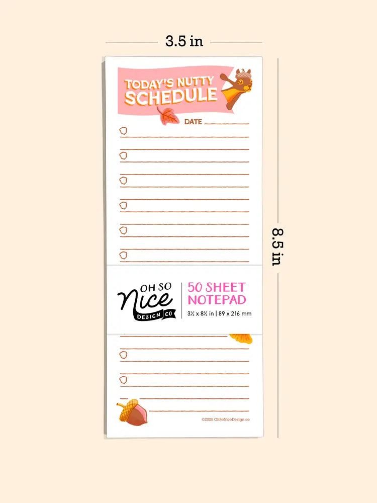 Today's Nutty Schedule Checklist - Risograph Notepad
