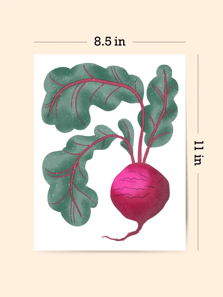 Beetroot Risograph Art Print (8.5x11")