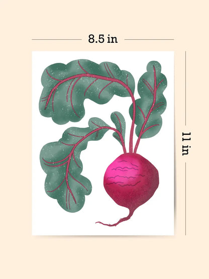 Beetroot Risograph Art Print (8.5x11")