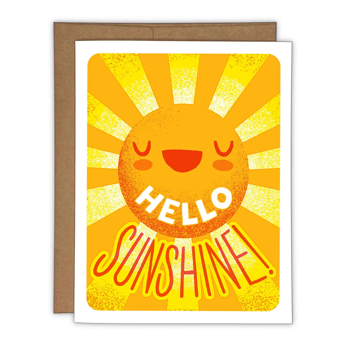 Hello Sunshine Risograph Greeting Card