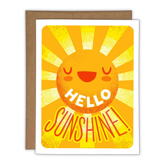 Hello Sunshine Risograph Greeting Card