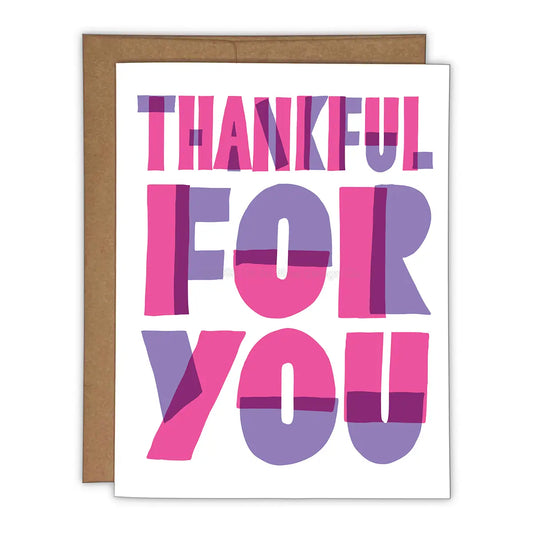 Thankful For You Risograph Greeting Card