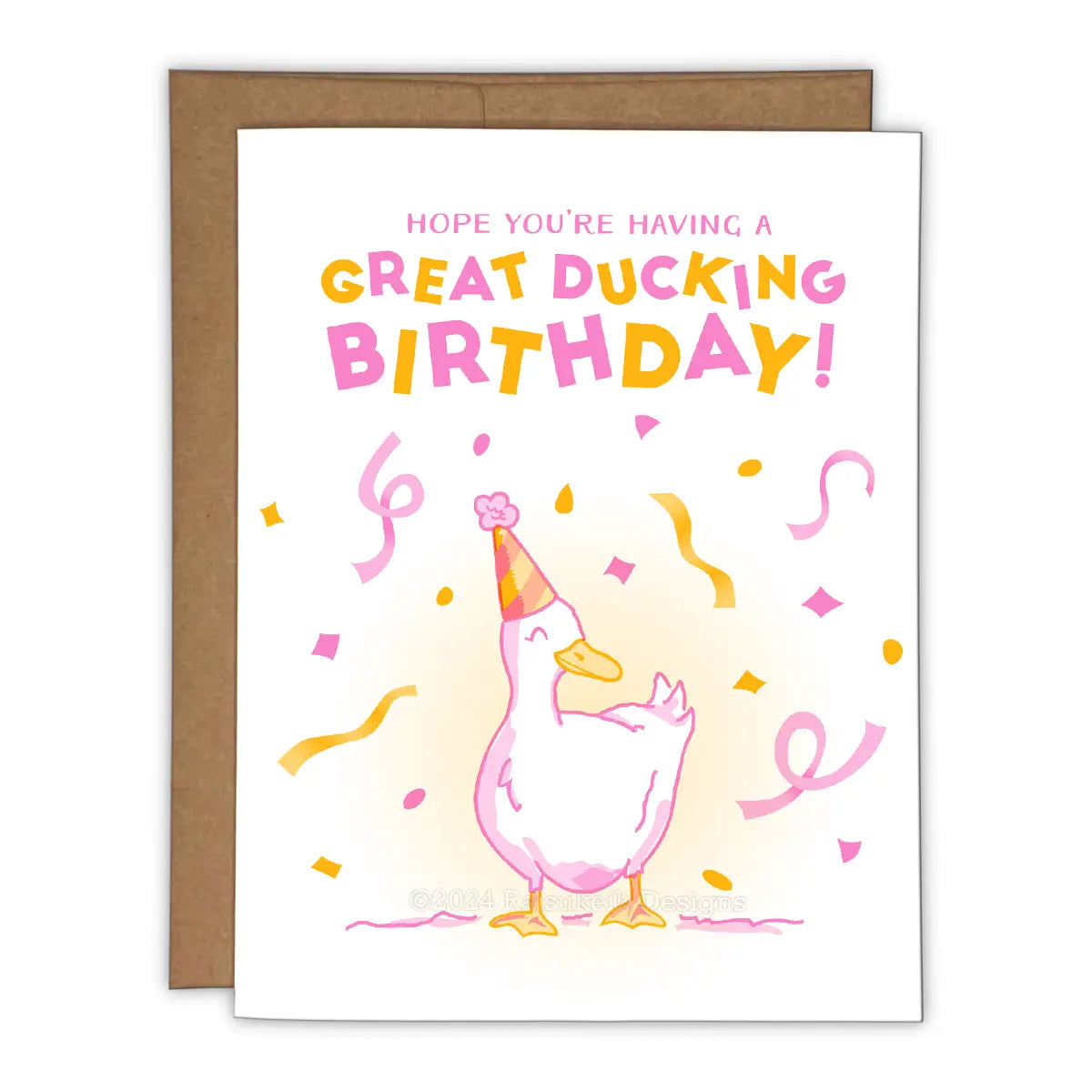 Great Ducking Birthday Risograph Greeting Card
