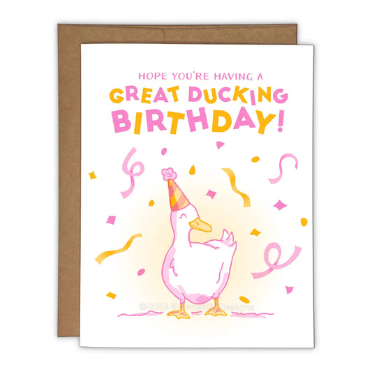 Great Ducking Birthday Risograph Greeting Card
