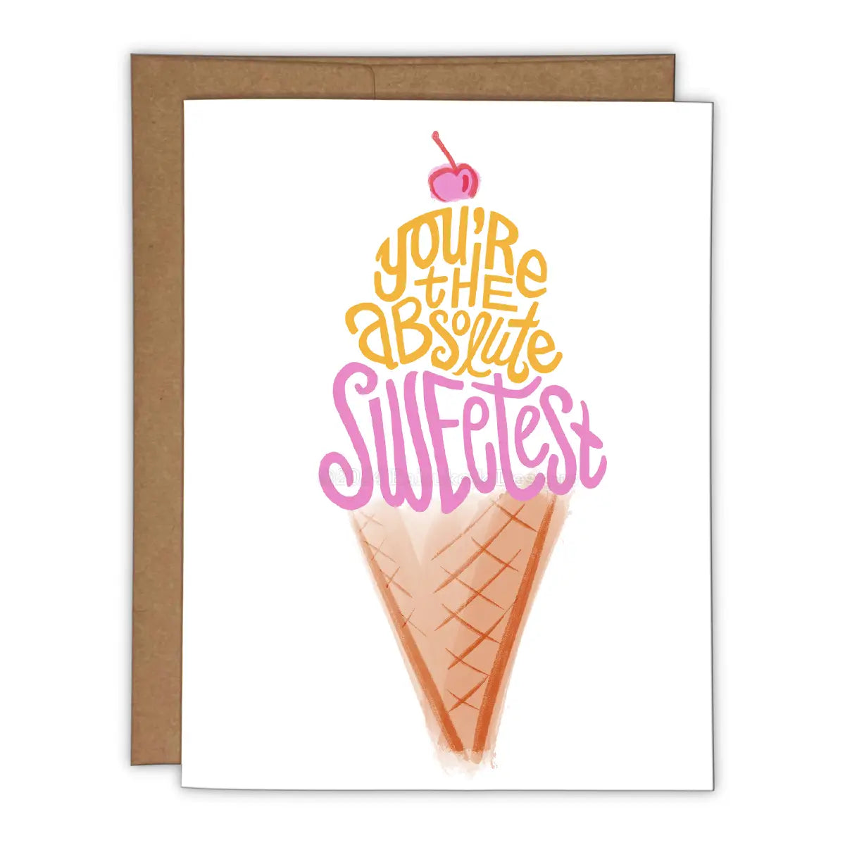 You're the Absolute Sweetest Ice Cream Risograph Greeting Card