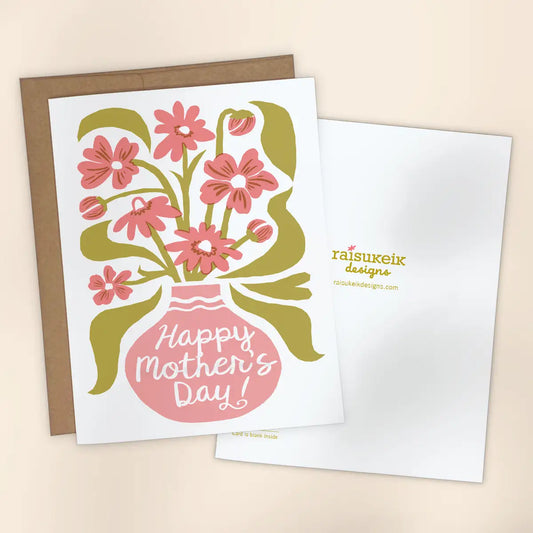 Mother's Day Flowers Risograph Greeting Card