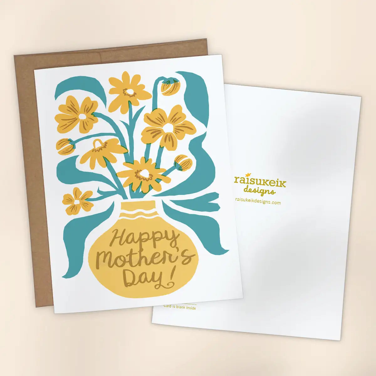 Mother's Day Flowers Risograph Greeting Card