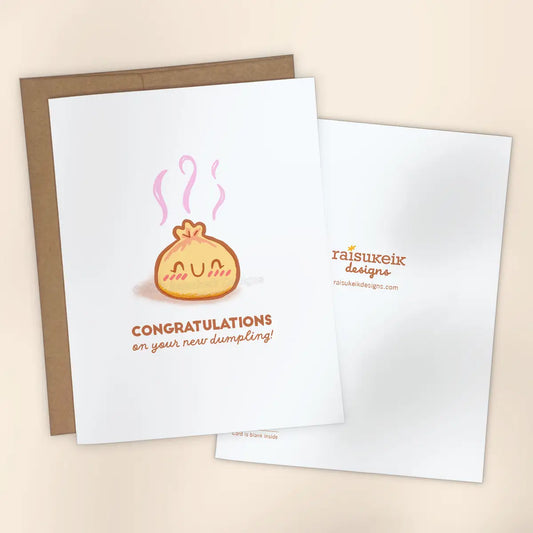 New Baby Dumpling Risograph Greeting Card