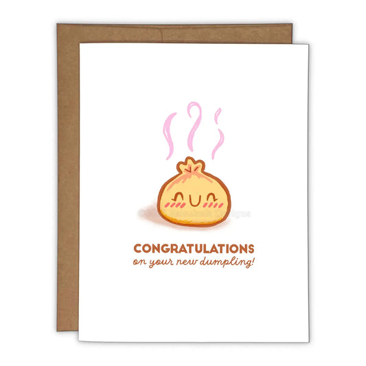 New Baby Dumpling Risograph Greeting Card