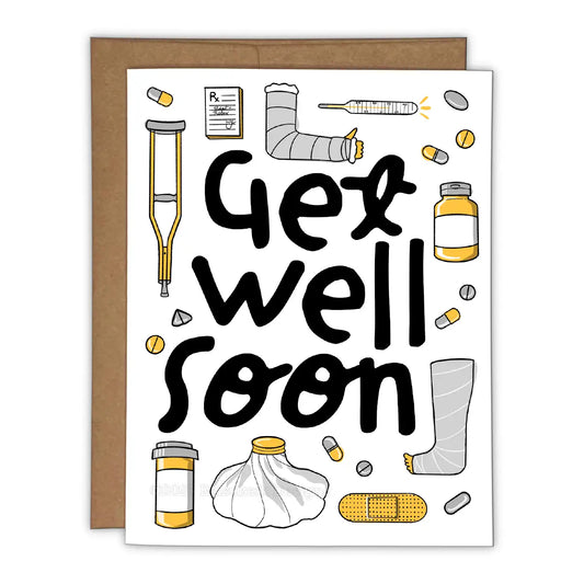 Get Well Soon Risograph Greeting Card