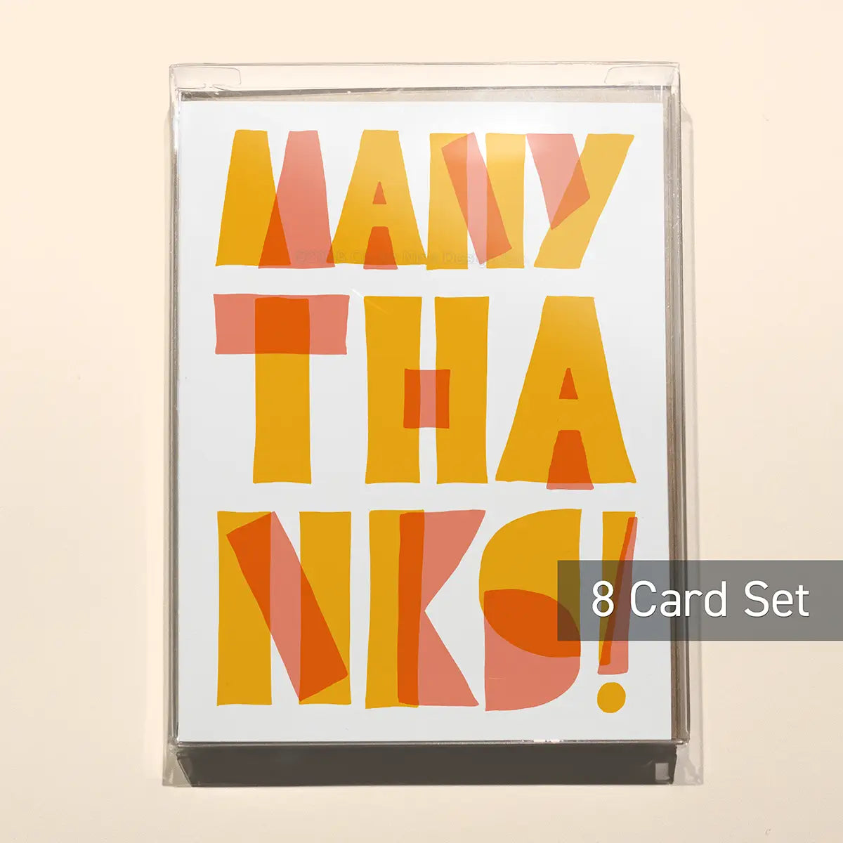 Set of 8 Many Thanks Risograph Greeting Cards