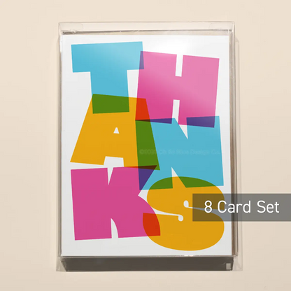 Set of 8 Thanks CMY Risograph Greeting Cards