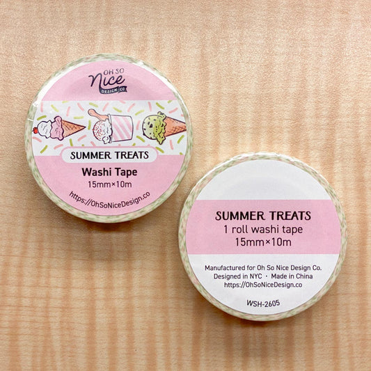 Summer Treats design on 15mm x 10m washi tape from Oh So Nice Design Co.