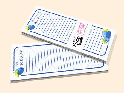 Blue Strawberries To-Do List - Risograph Notepad