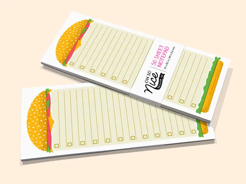 Cheeseburger Checklist - Risograph Notepad
