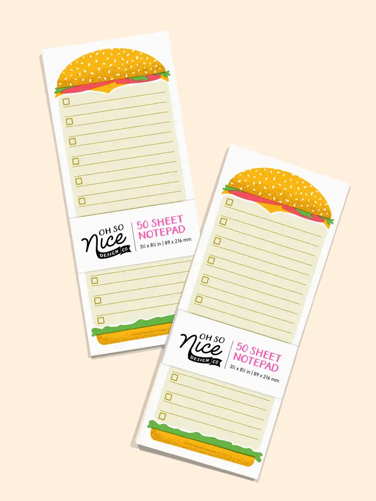 Cheeseburger Checklist - Risograph Notepad