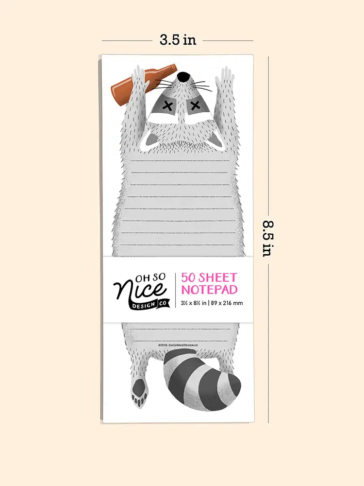 Tipsy Drunk Raccoon - Risograph Notepad