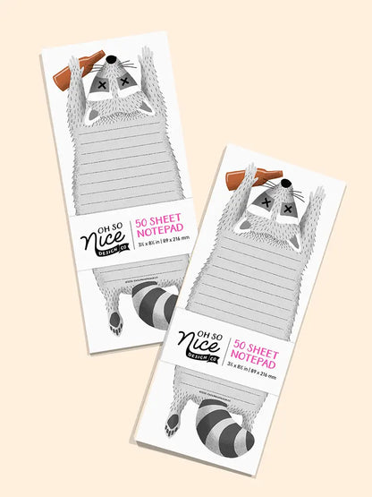 Tipsy Drunk Raccoon - Risograph Notepad