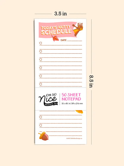 Today's Nutty Schedule Checklist - Risograph Notepad