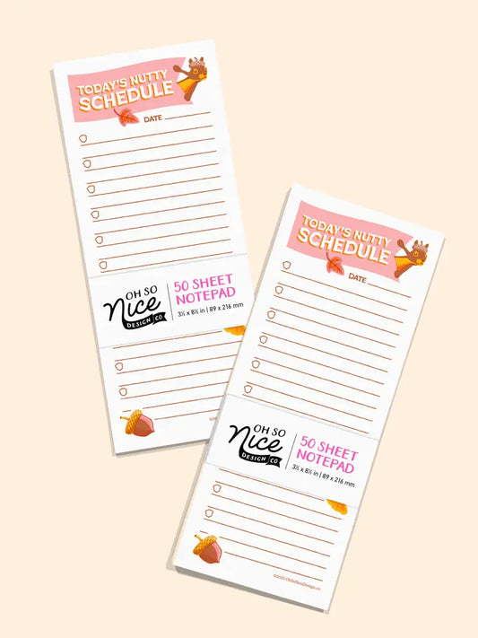 Today's Nutty Schedule Checklist - Risograph Notepad