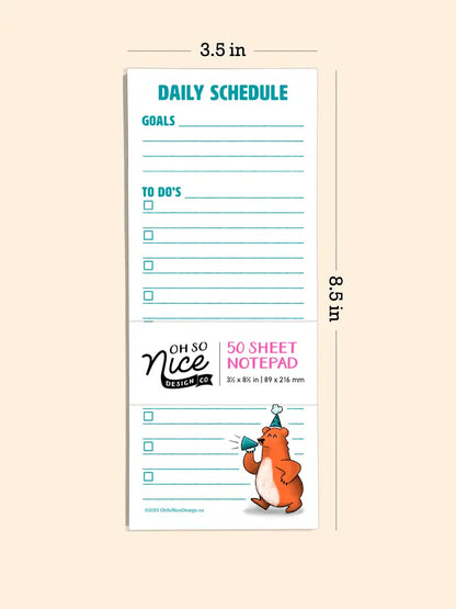 Party Bear Daily Schedule Checklist - Risograph Notepad