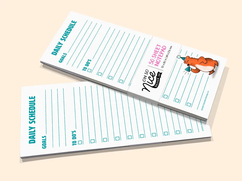 Party Bear Daily Schedule Checklist - Risograph Notepad