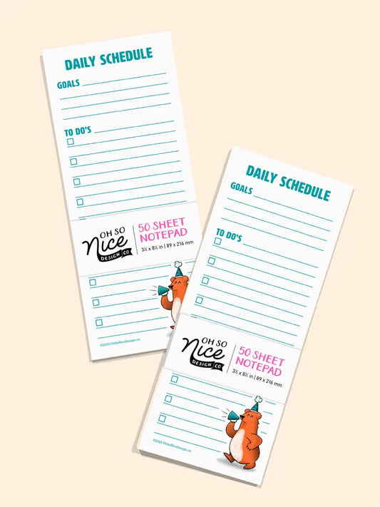 Party Bear Daily Schedule Checklist - Risograph Notepad