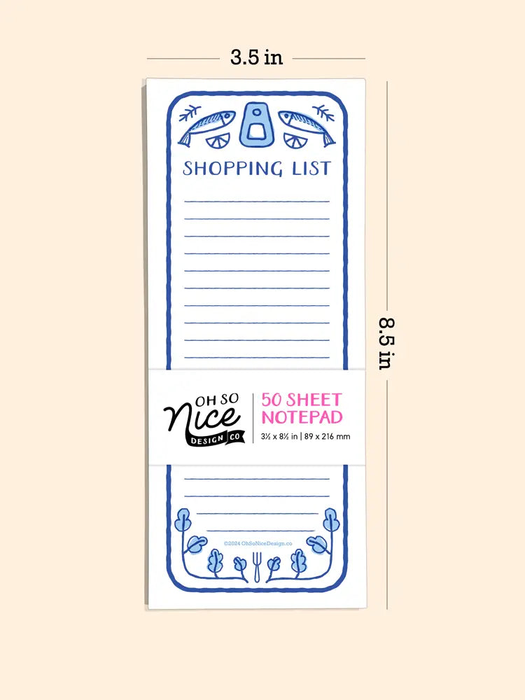 Sardine Shopping List - Risograph Notepad